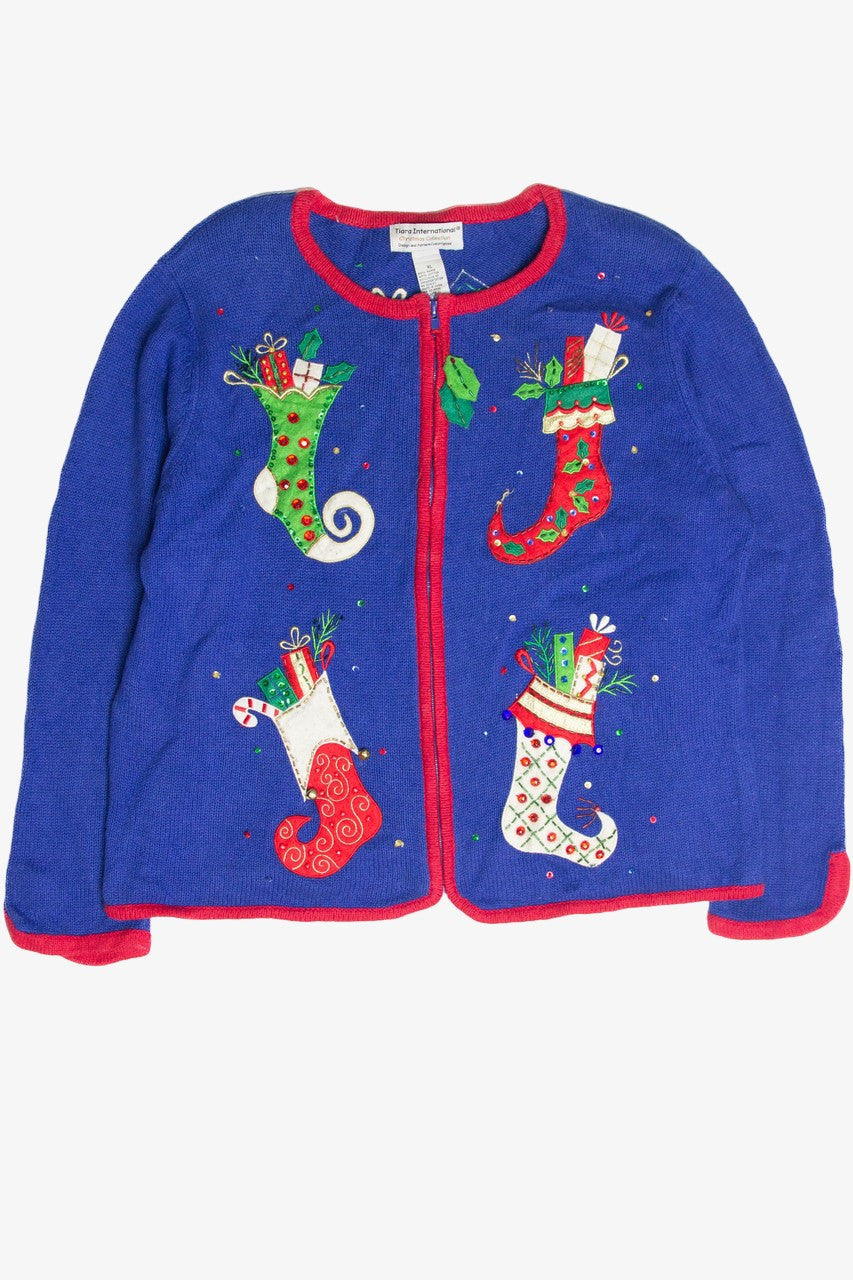 Vintage Blue Ugly Christmas Cardigan 62993