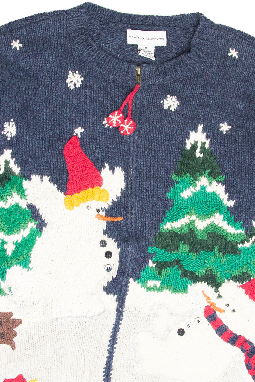 Vintage Blue Ugly Christmas Cardigan 63001