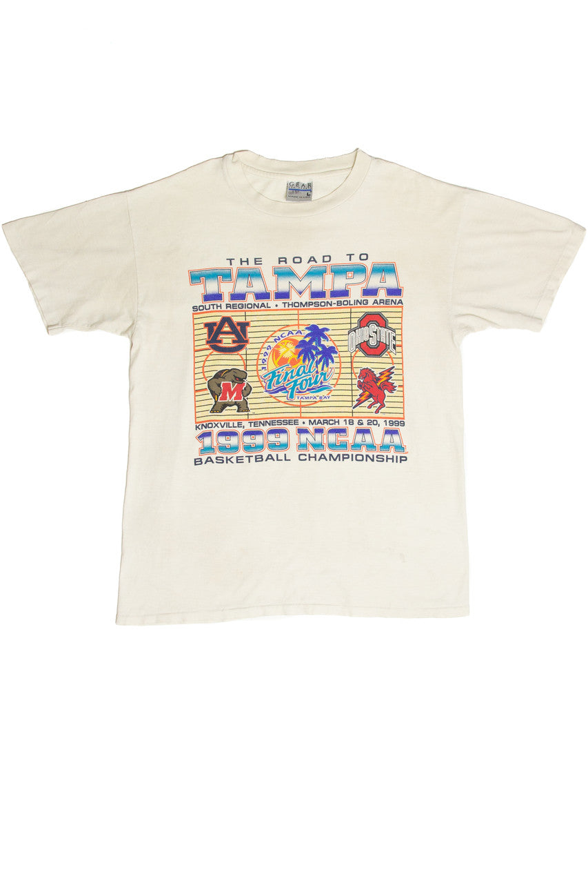 Vintage 1999 NCAA Basketball Championship Road To Tampa T-Shirt