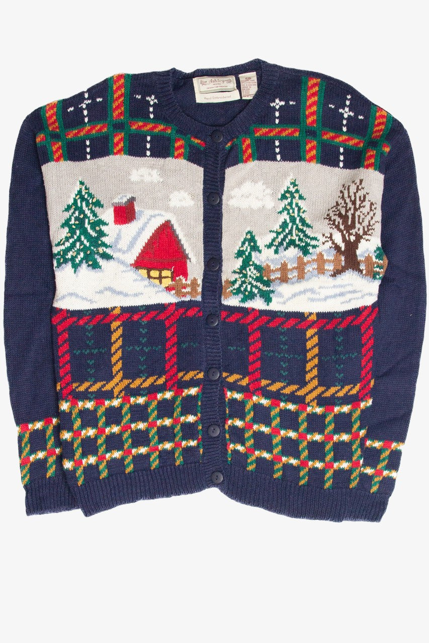 Vintage Blue Ugly Christmas Cardigan 62997