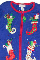 Vintage Blue Ugly Christmas Cardigan 62993