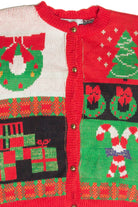 Vintage Red Ugly Christmas Cardigan 63363