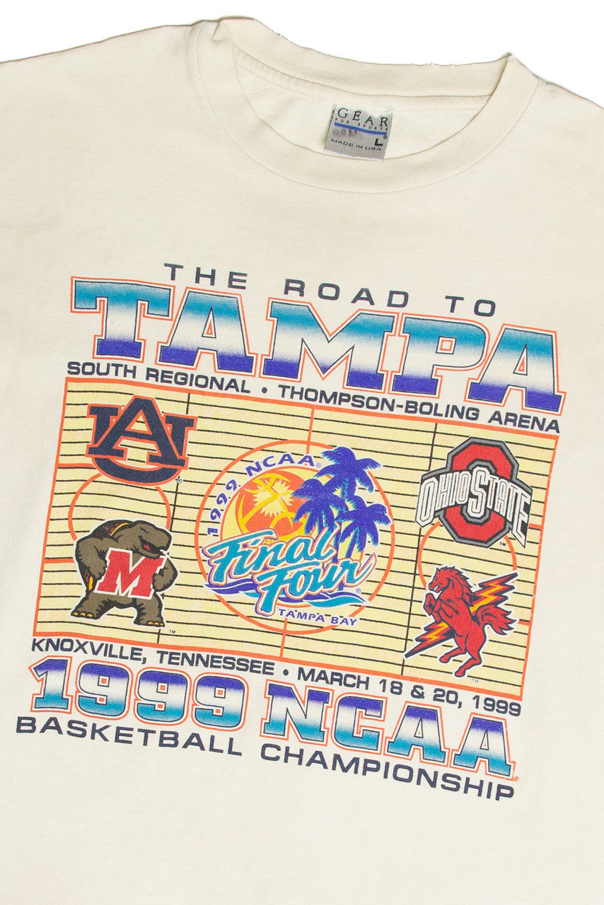 Vintage 1999 NCAA Basketball Championship Road To Tampa T-Shirt