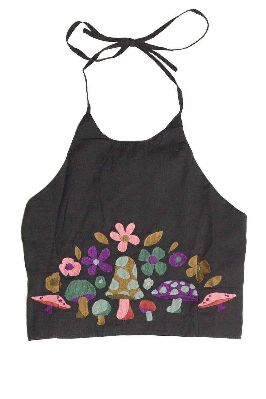 Embroidered Mushroom Halter