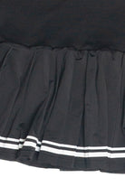 Stripe Hem Pleated Skirt