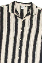Crochet Striped Woven Shirt