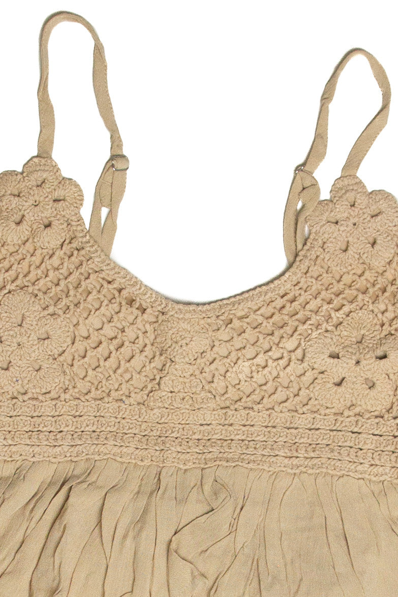 Floral Crochet and Gauze Cami