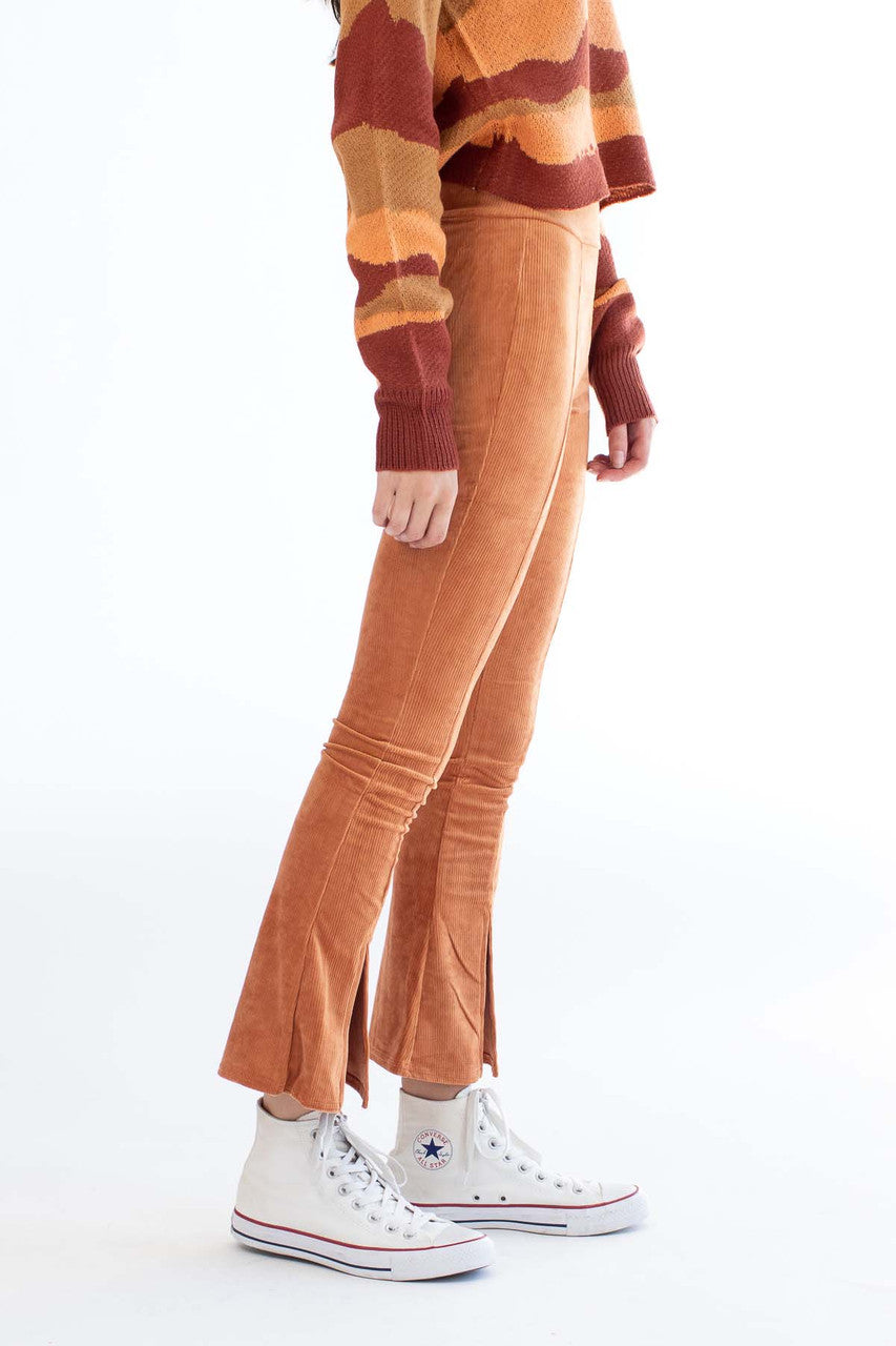 Amber Cord Split Hem Flare Pants
