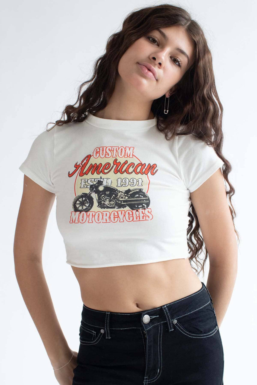 American Custom Motorcycles Cropped Tee