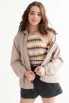 Antique Colors Crochet High Neck Cami