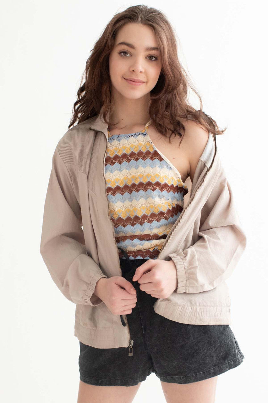 Antique Colors Crochet High Neck Cami