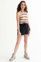 Antique Colors Crochet High Neck Cami