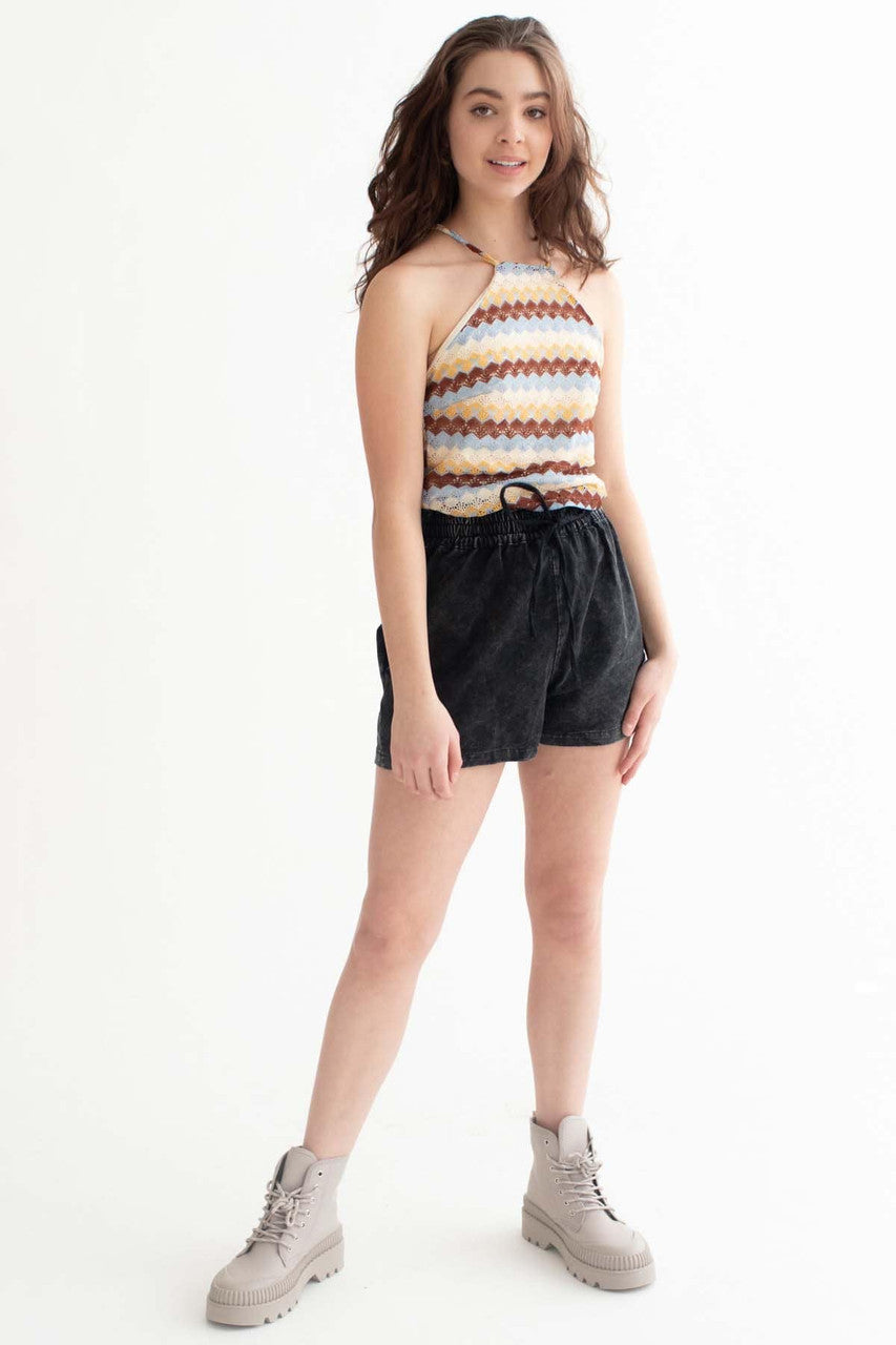 Antique Colors Crochet High Neck Cami