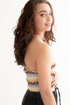 Antique Colors Crochet High Neck Cami
