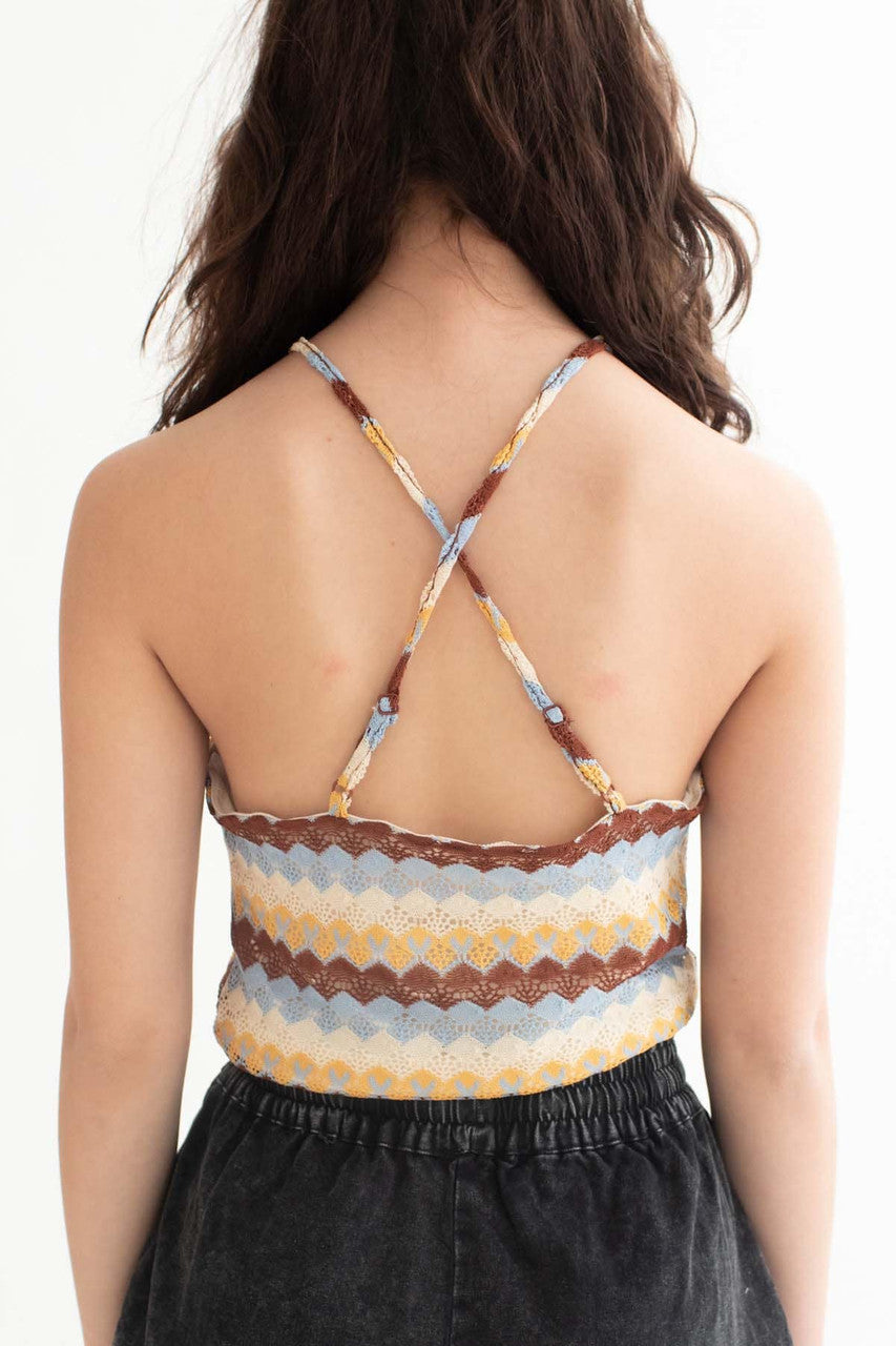 Antique Colors Crochet High Neck Cami