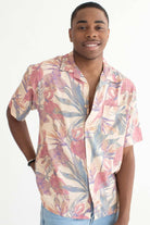 Apricot Orchid Flamingo Print Hawaiian Shirt