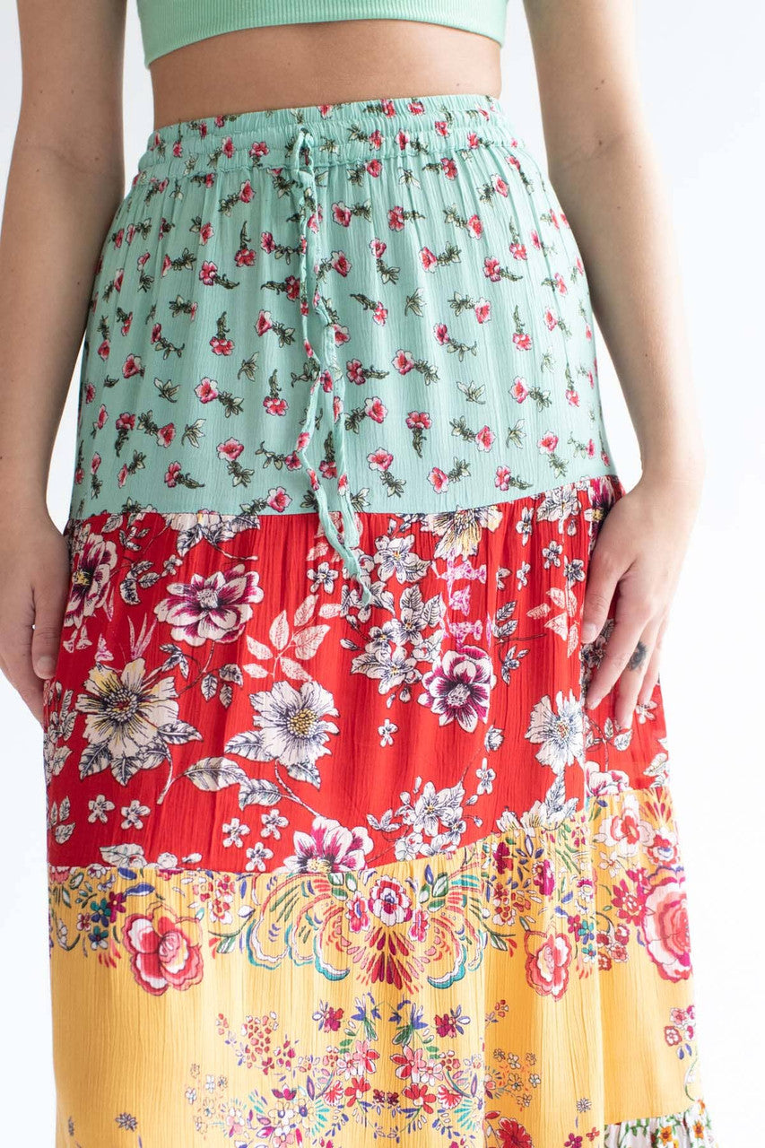 Assorted Tiered Festival Maxi Skirt