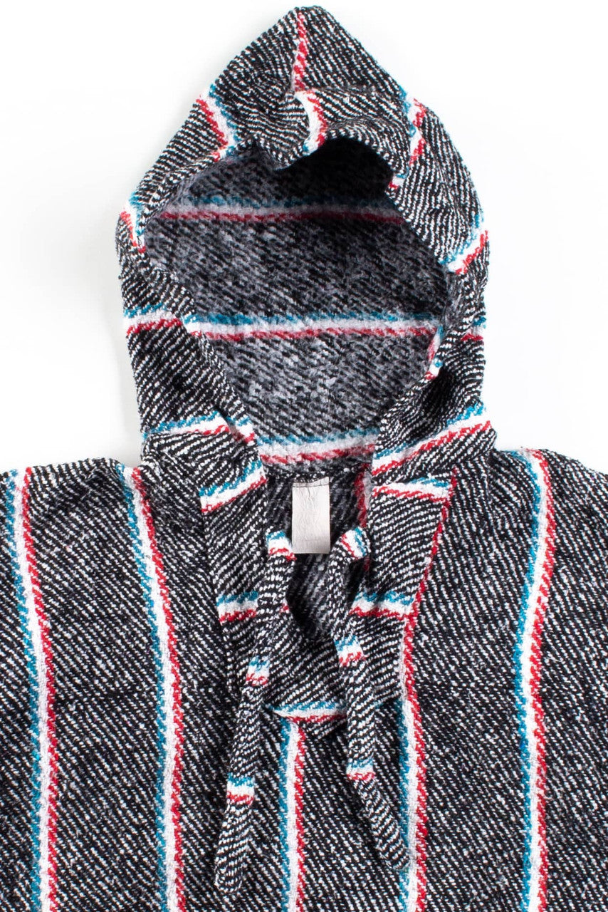 Vintage Grey Stripe Baja Hoodie