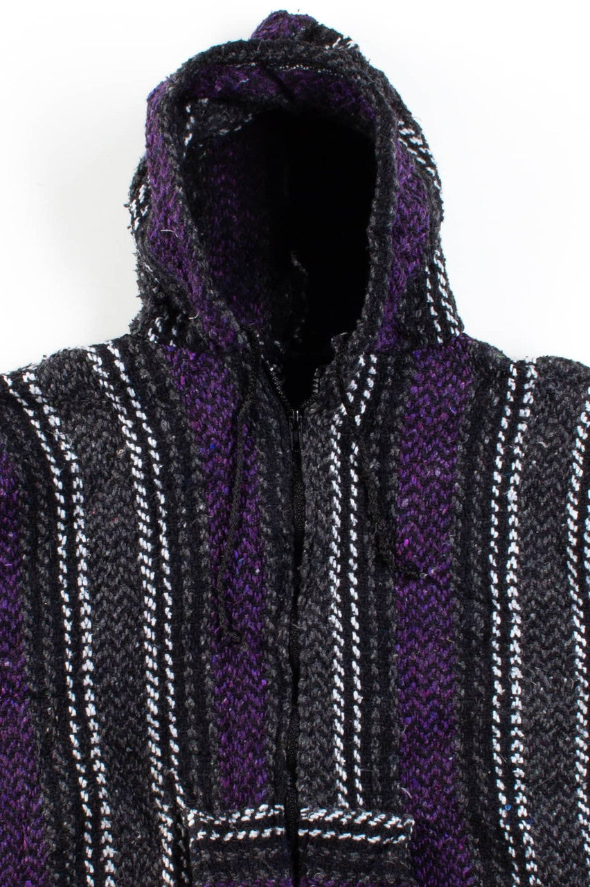 Black Purple Zip Baja Hoodie – Ragstock