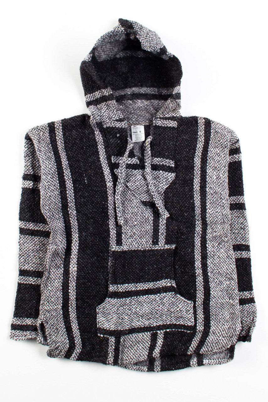 Vintage Grey Stripe Baja Hoodie 1