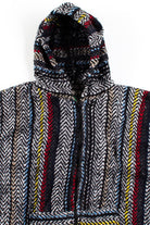 Black Multicolor Zip Baja Hoodie