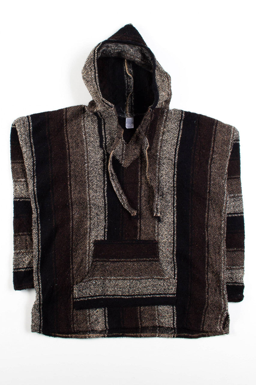 Vintage Brown Striped Baja Hoodie