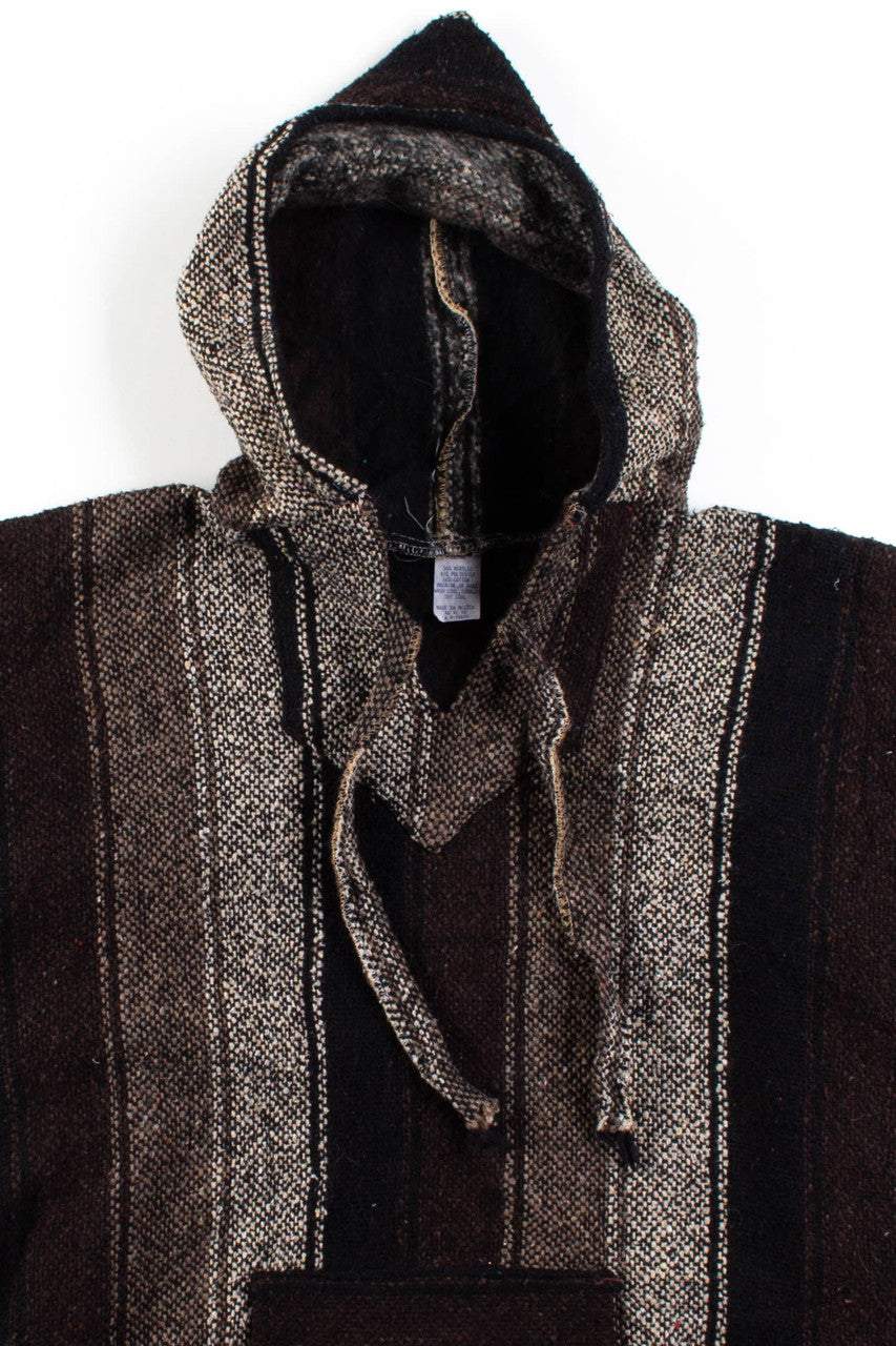 Vintage Brown Striped Baja Hoodie