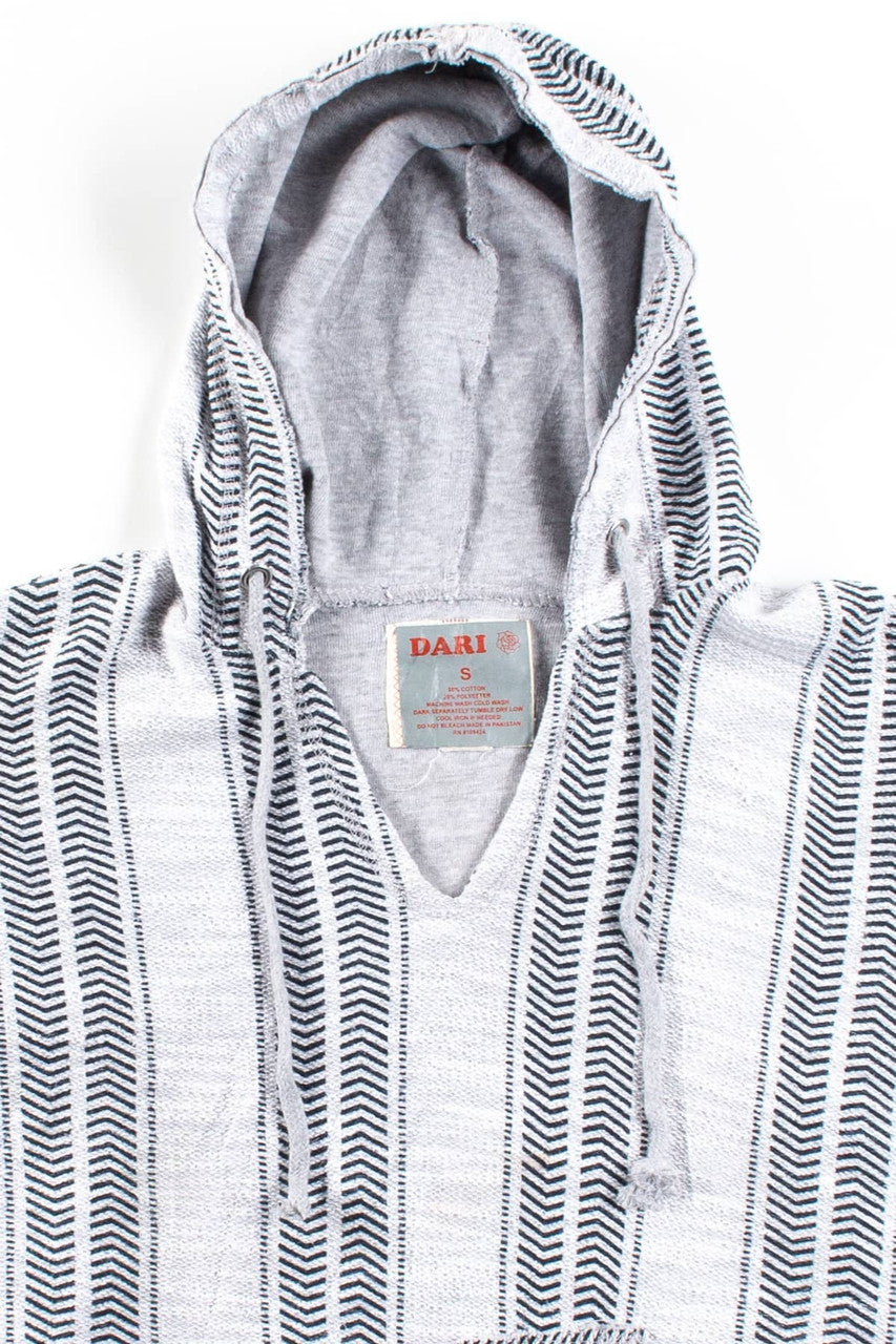 Lightweight Gray Chevrons Baja Hoodie