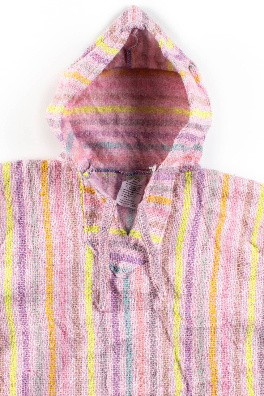 Vintage Pink Stripe Baja Hoodie