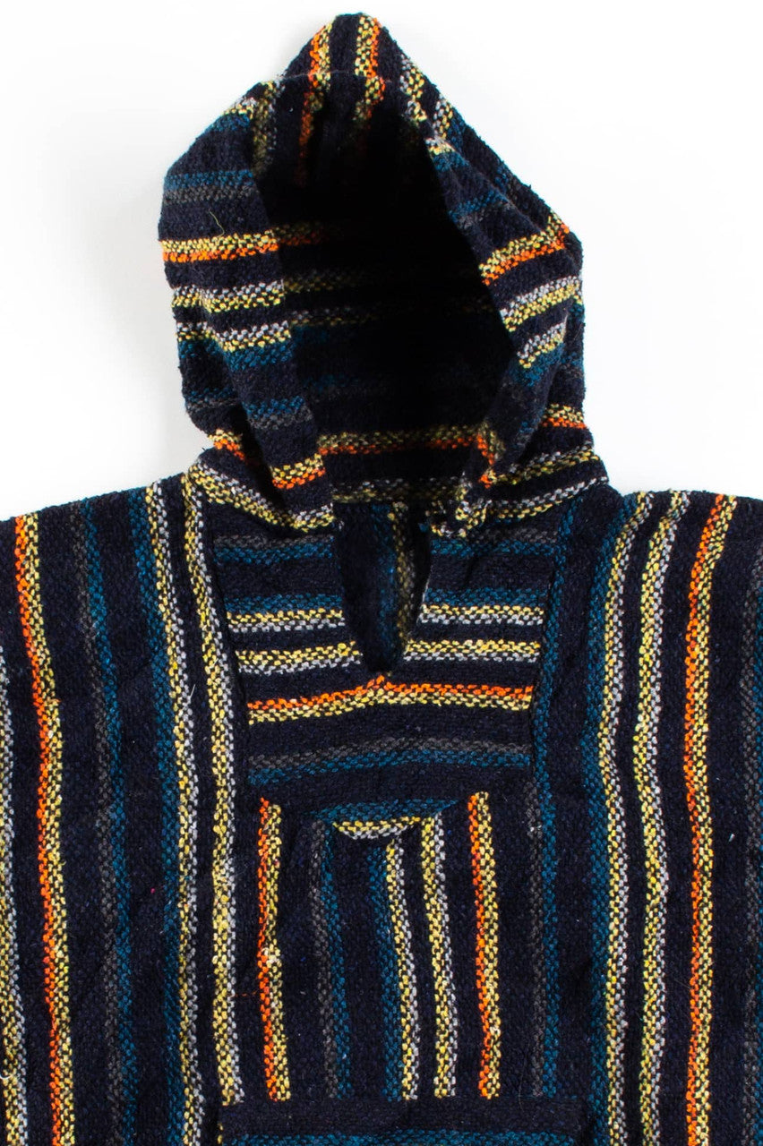 Vintage Blue & Orange Stripe Baja Hoodie