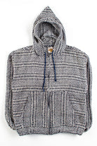 Black & White Zip Baja Hoodie