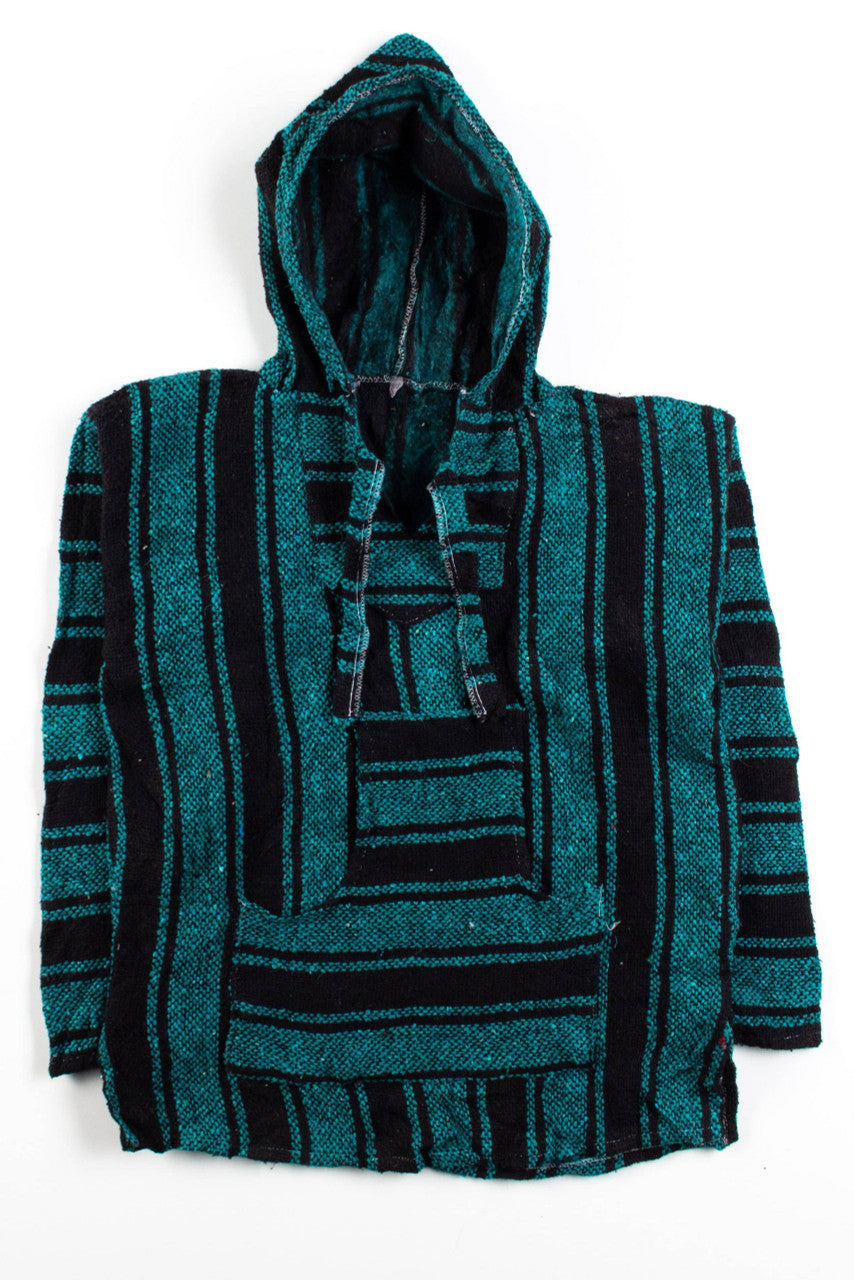 Vintage Teal Stripe Baja Hoodie 2