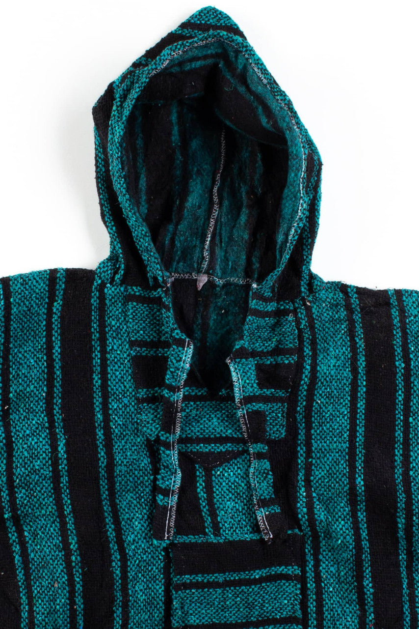 Vintage Teal Stripe Baja Hoodie 2