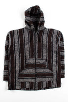 Vintage Brown Stripe Zip Baja Hoodie
