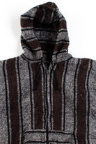 Vintage Brown Stripe Zip Baja Hoodie