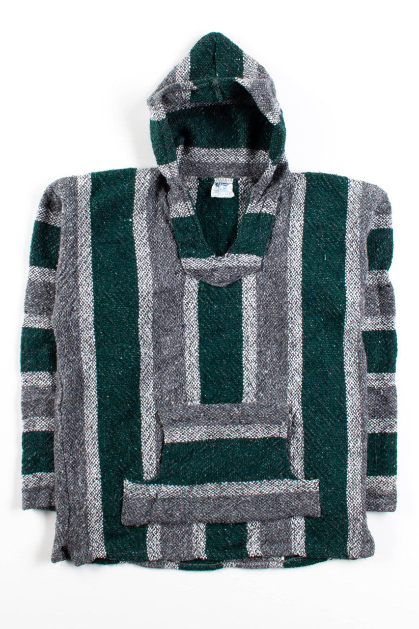 Vintage Green Stripe Baja Hoodie 1