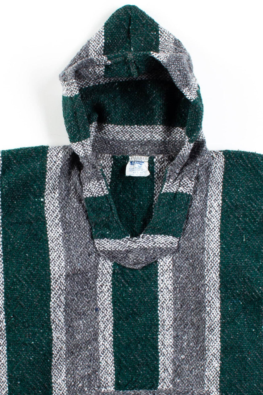 Vintage Green Stripe Baja Hoodie 1