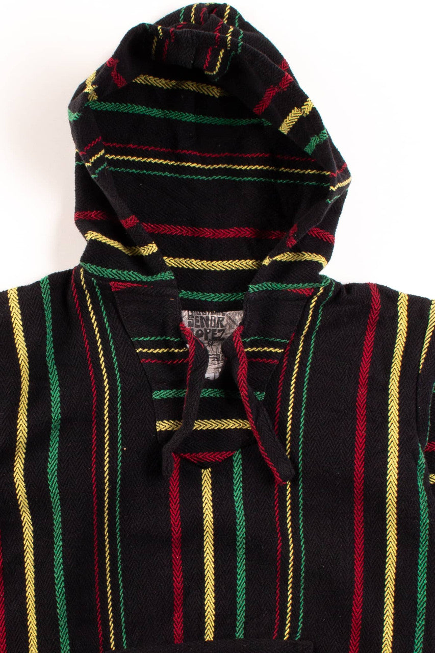 Vintage Rasta Stripes Baja Hoodie