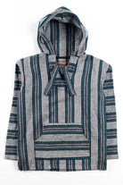 Gray & Blue Stripe Baja Hoodie