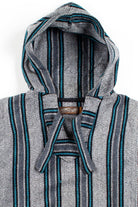 Gray & Blue Stripe Baja Hoodie