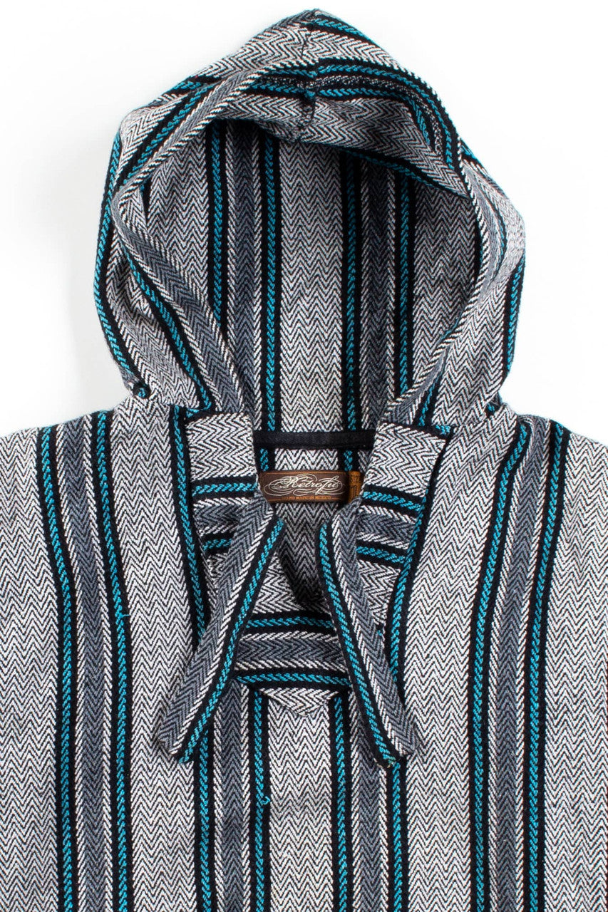 Gray & Blue Stripe Baja Hoodie