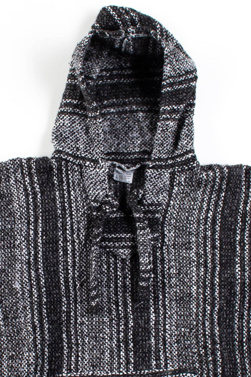 Vintage Gray Stripes Baja Hoodie