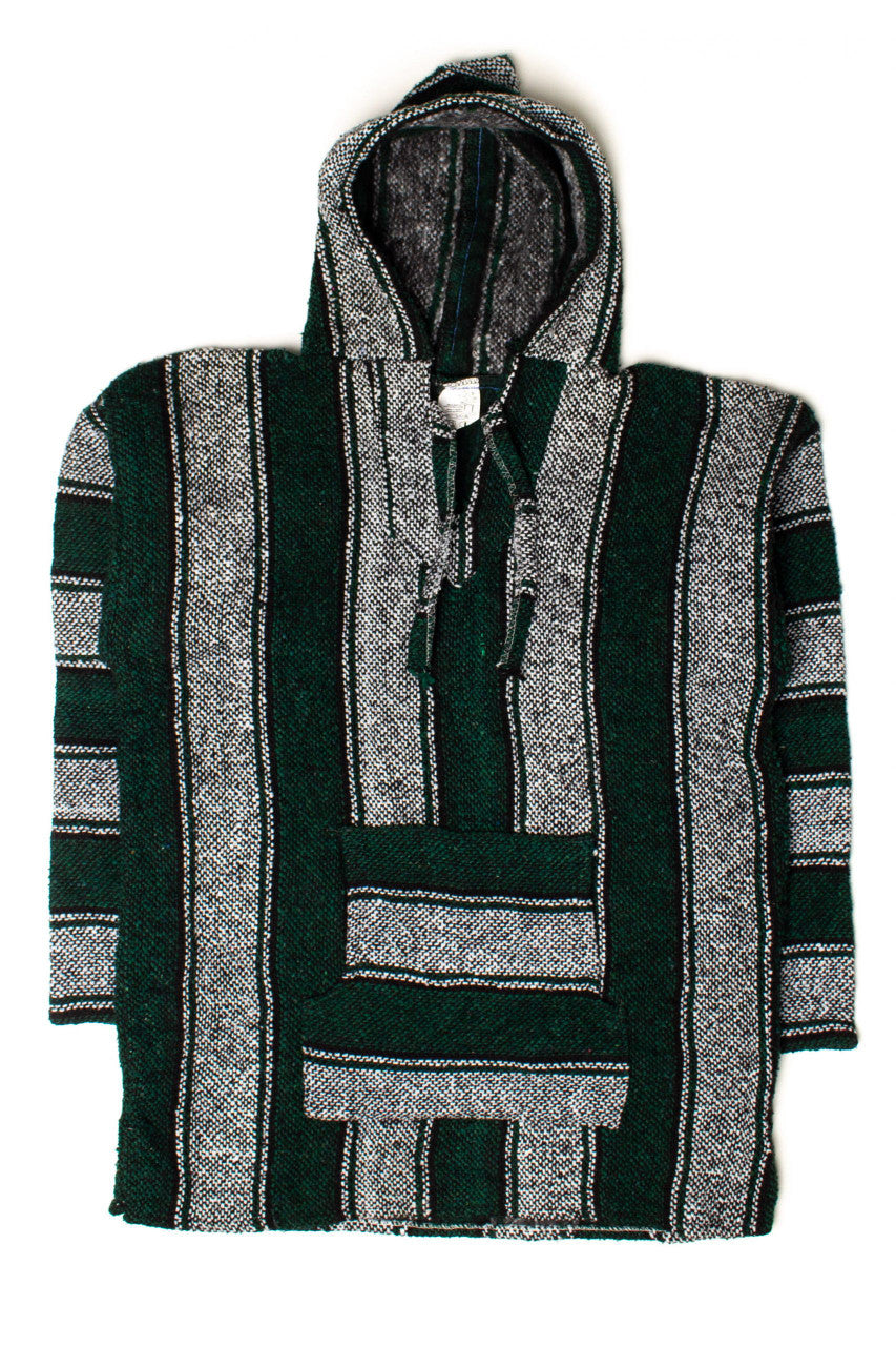 Vintage Green & White Baja Hoodie 1