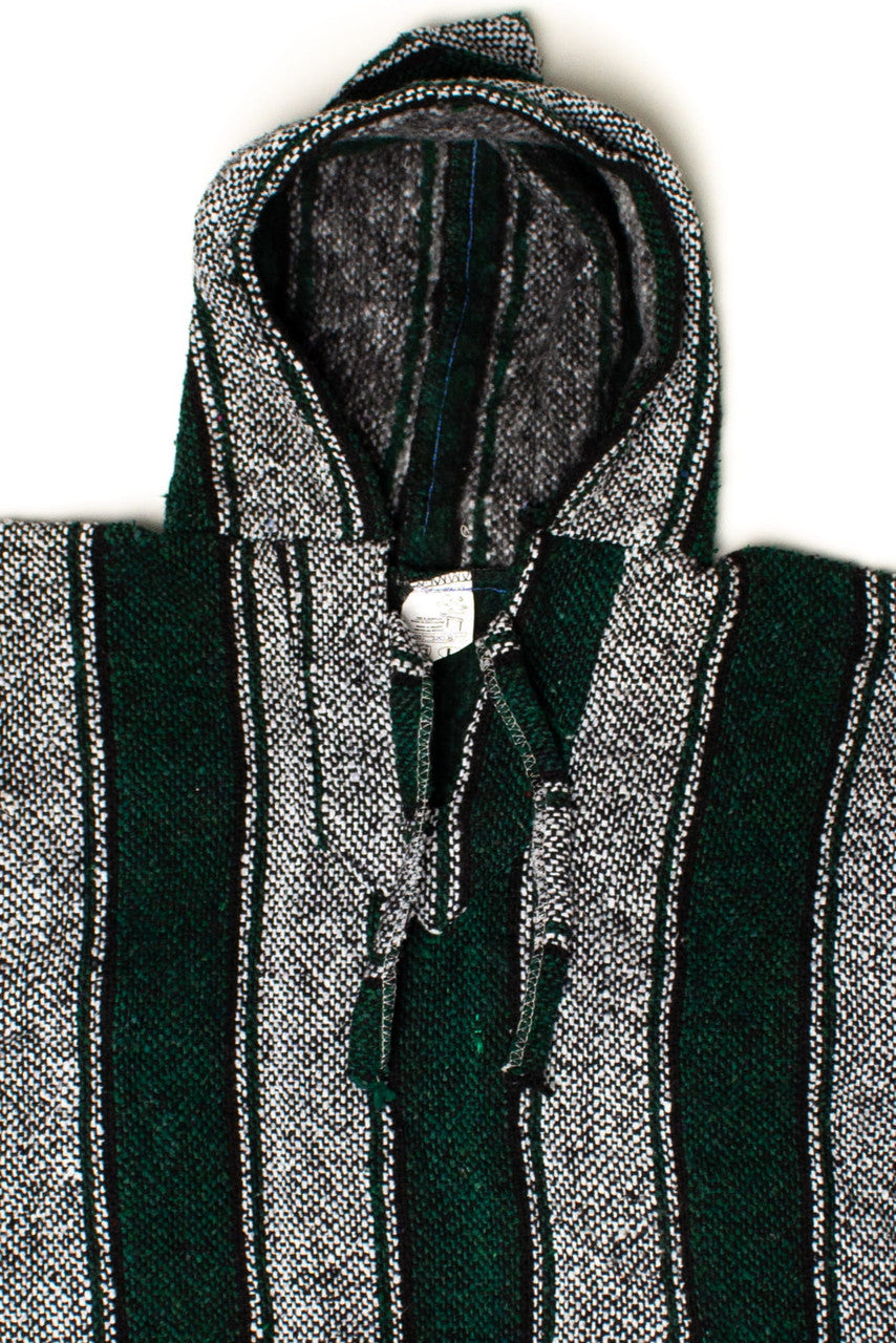 Vintage Green & White Baja Hoodie 1