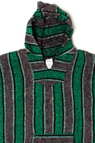 Vintage Green Striped Baja Hoodie 1