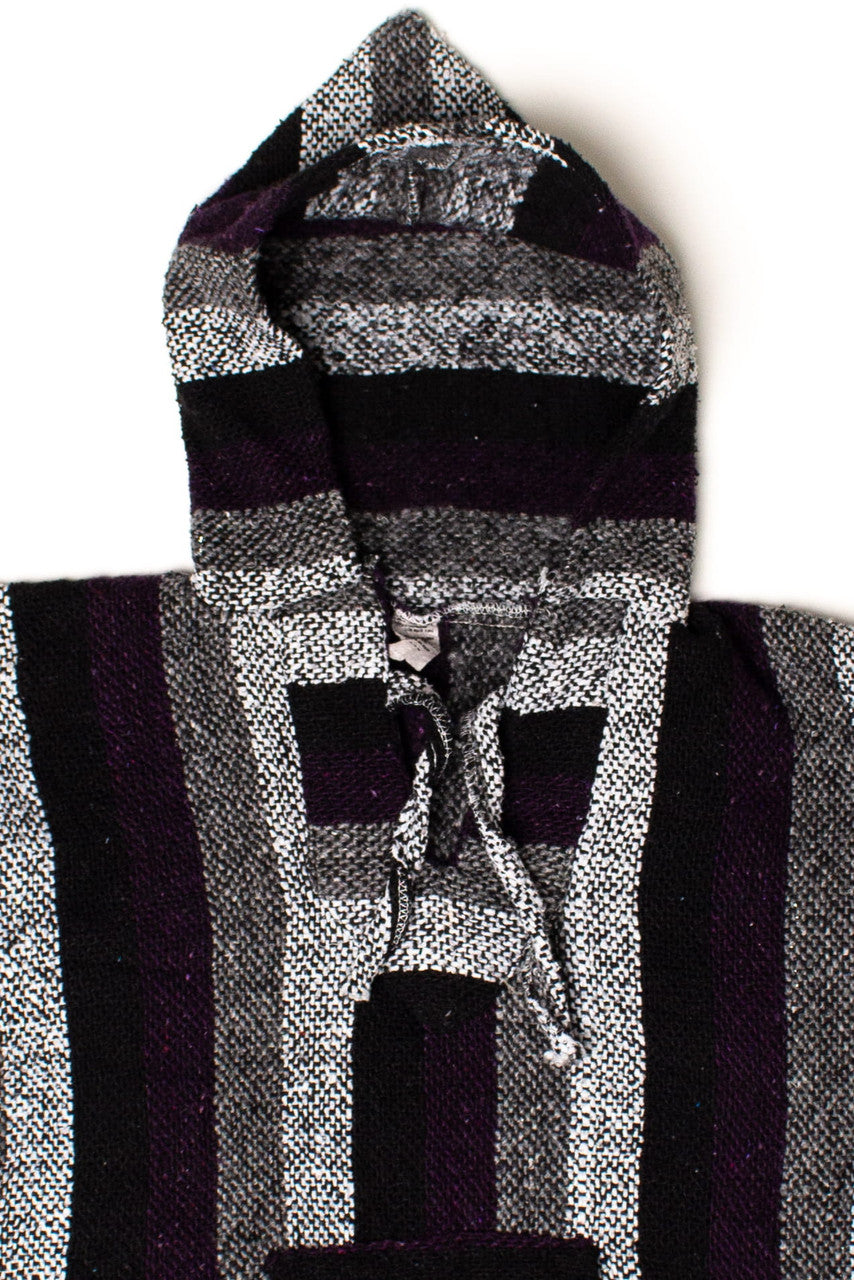 Vintage Dark Purple Striped Baja Hoodie