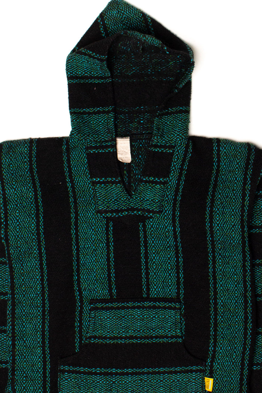 Vintage Teal & Black Baja Hoodie