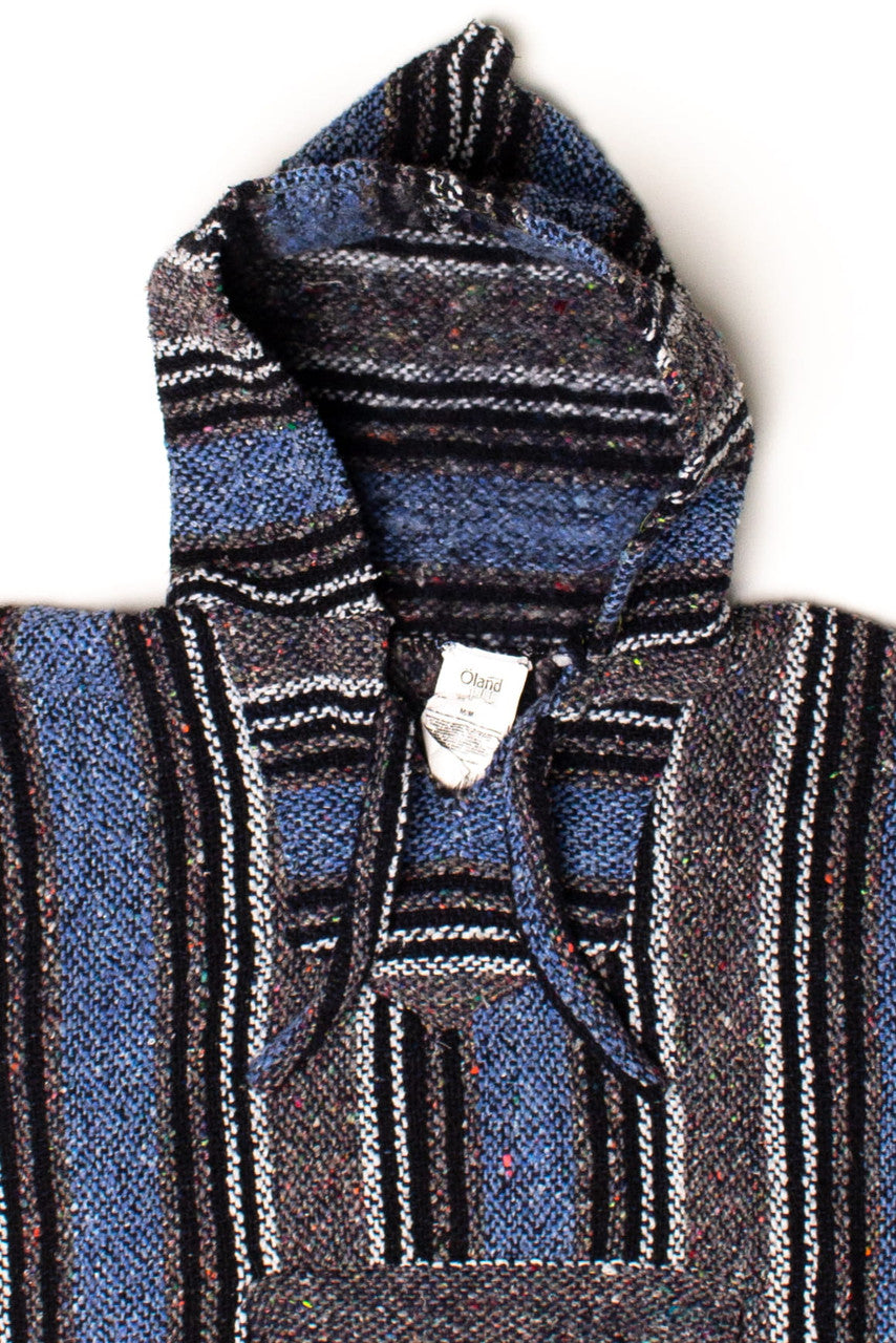 Vintage Blue & Gray Baja Hoodie 1