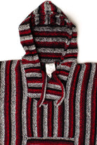 Vintage Red & Gray Striped Baja Hoodie