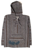 Vintage Gray & Brown Striped Baja Hoodie